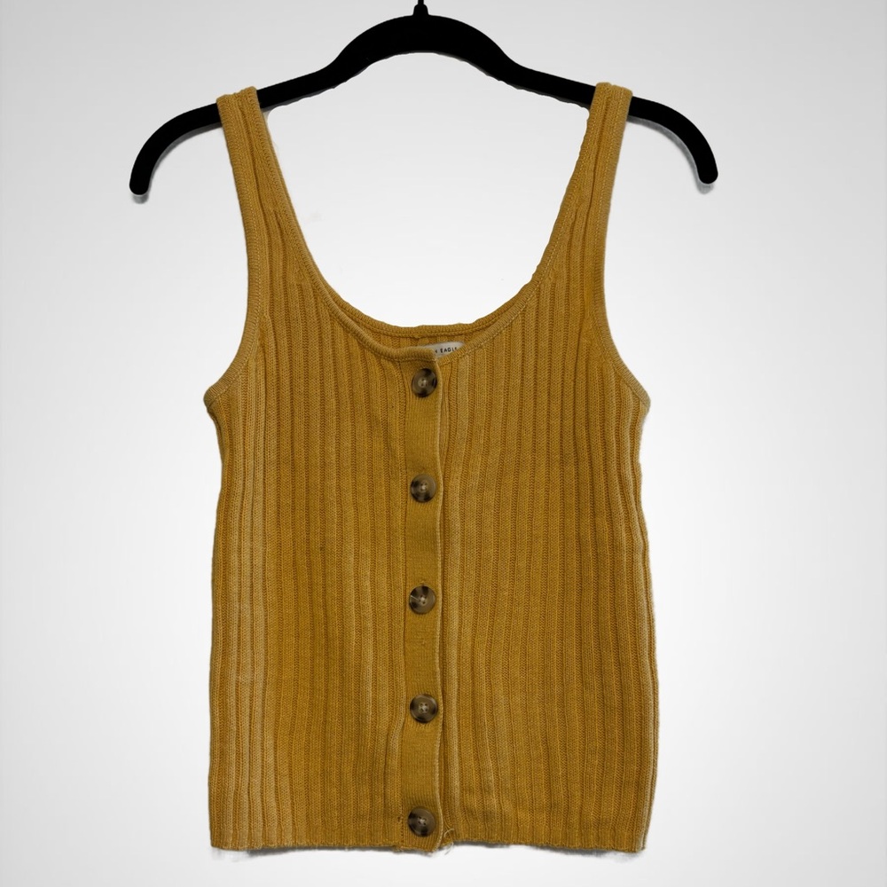 American Eagle Knit Yellow Tank